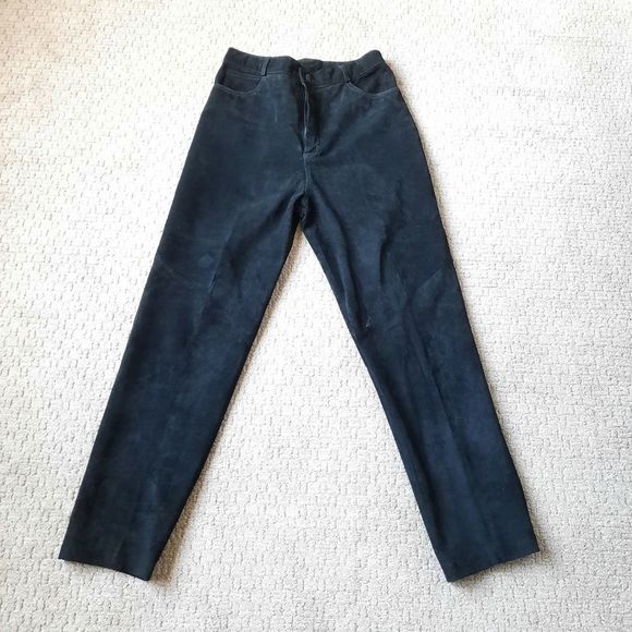 Vintage Pants - Vintage Suede Super High Waisted Y2K Pants Size 12